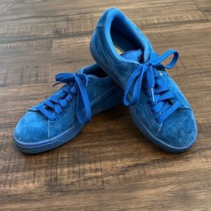 Puma Kids Blue Suede Sneakers